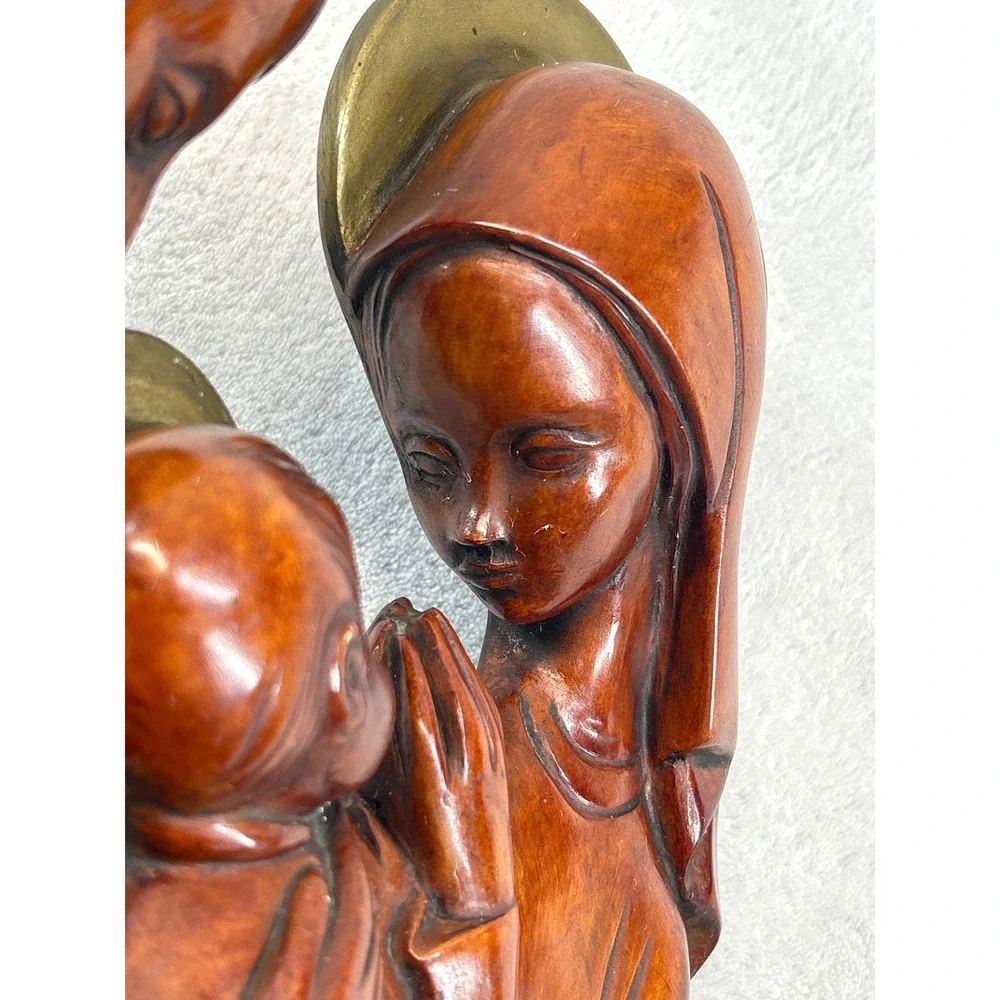 Goldscheider Achitat‎ Holy Family Nativity Wall Plaque Stoneware MCM Germany